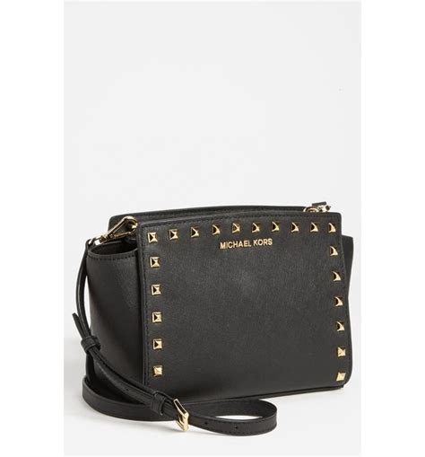 michael michael kors selma leather stud crossbody|Michael Michael Kors Selma Leather Stud Crossbody.